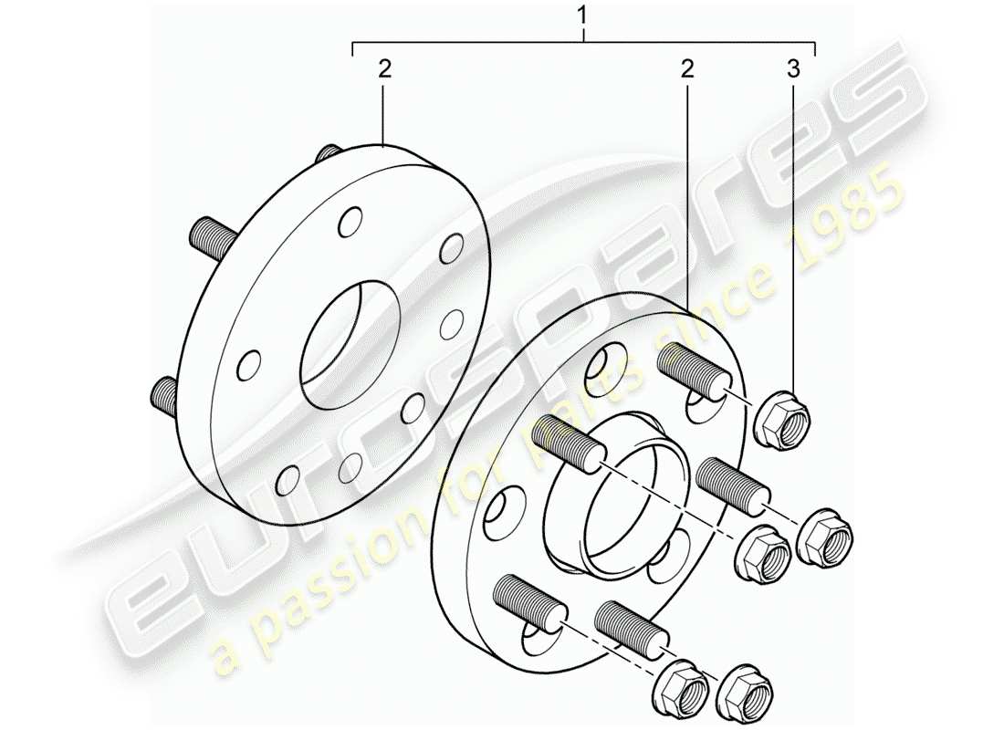porsche 2006 (tequipment cayenne) spacer washer parts diagram