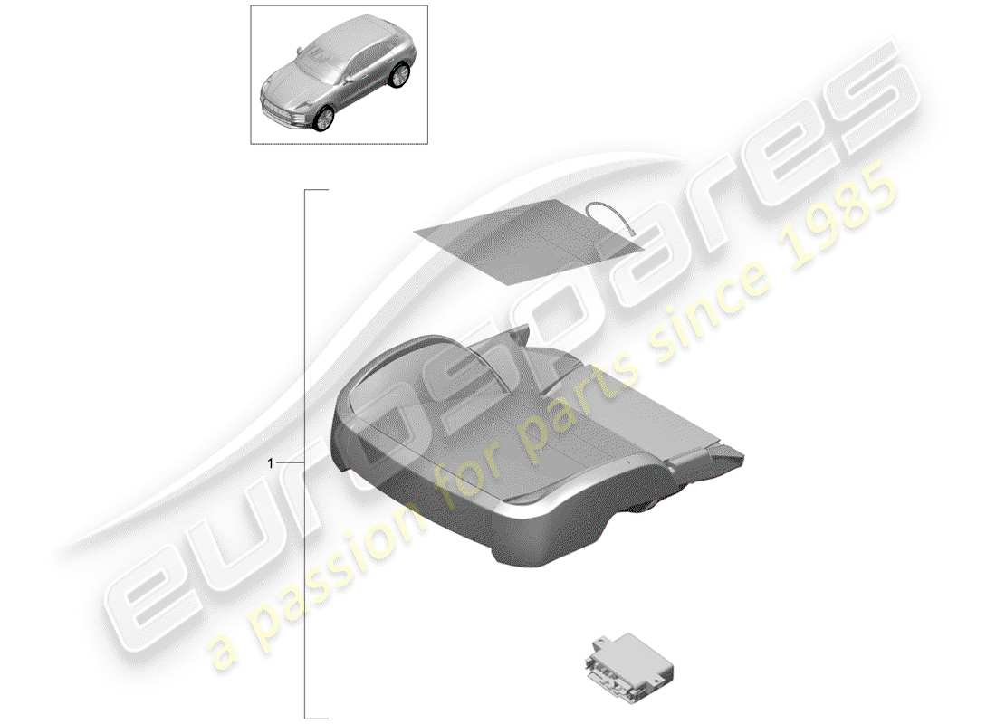 porsche 2019 (macan) repair set seat cushion seat occupied recognition (passenger side) only for: usa canada part diagram