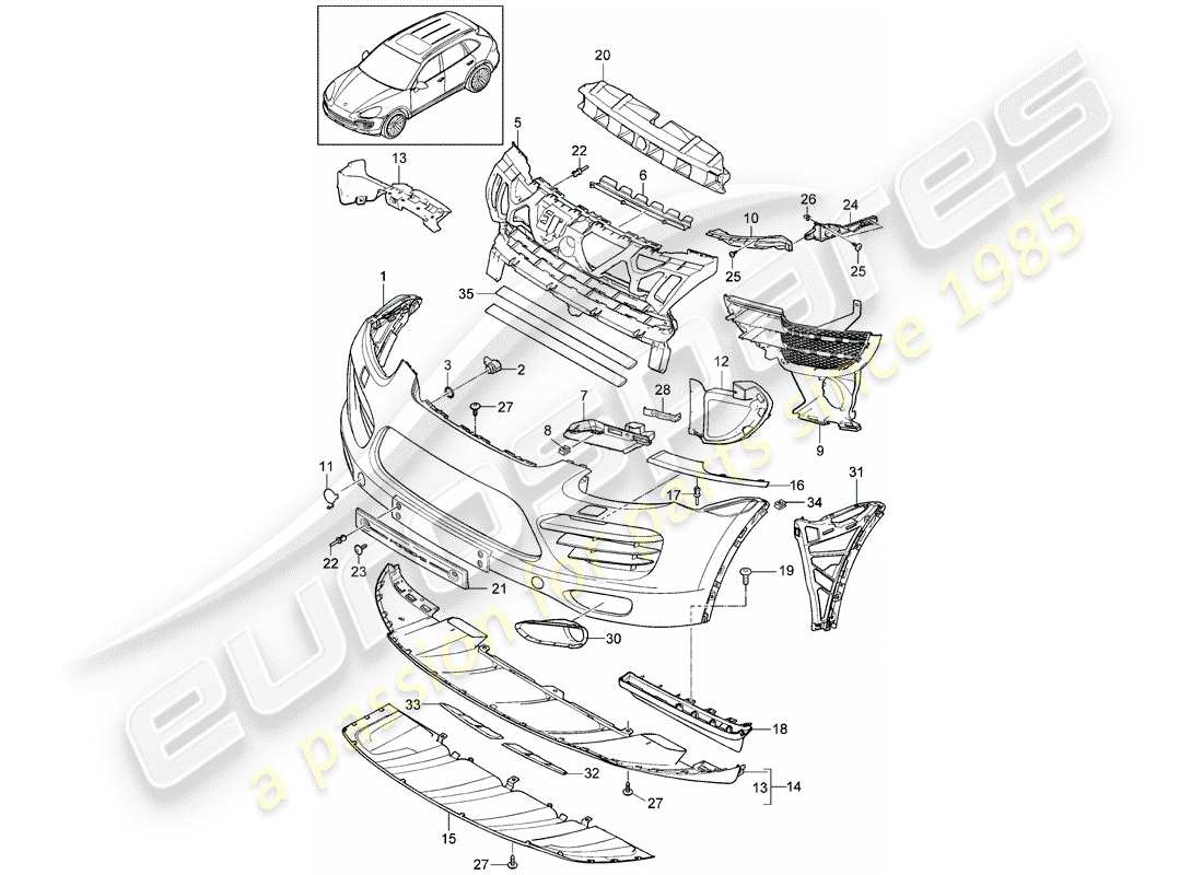 porsche 2012 (cayenne e2 92a) trim front d >>- mj 2014 part diagram