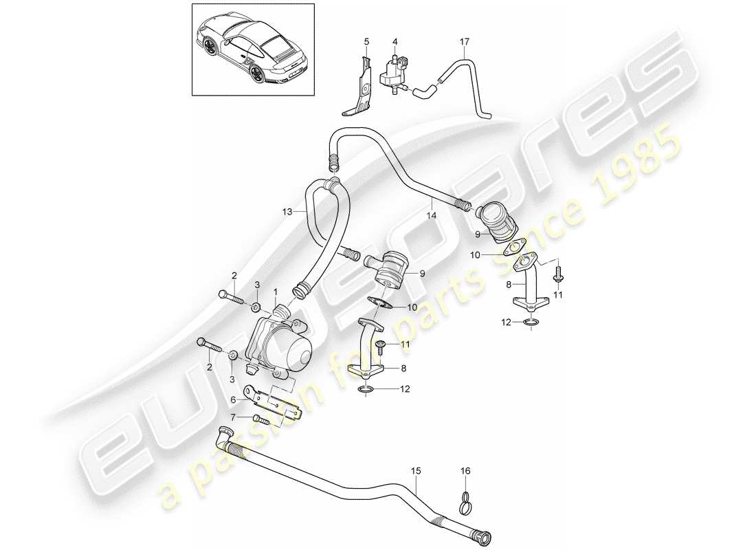 porsche 2012 (997-2 turbo / gt2 rs) air injection parts diagram