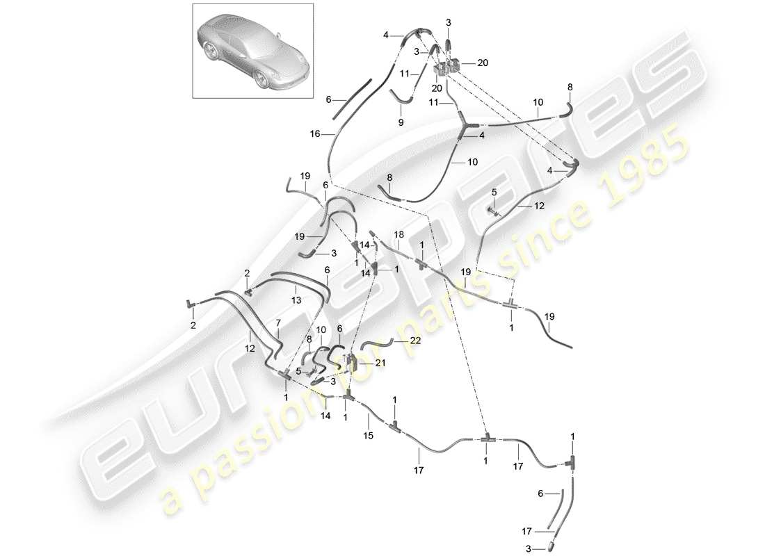 porsche 2016 (991-1) vacuum system engine parts diagram