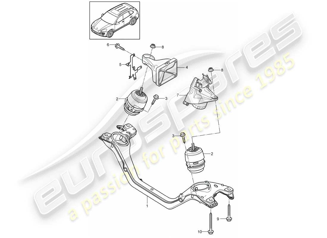 porsche 2011 (cayenne e2 92a) engine lifting tackle lower part diagram