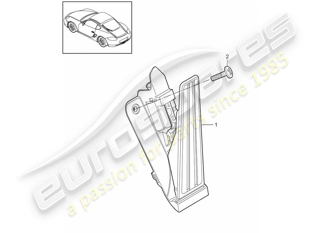 porsche cayman 987 (2012) pedals parts diagram