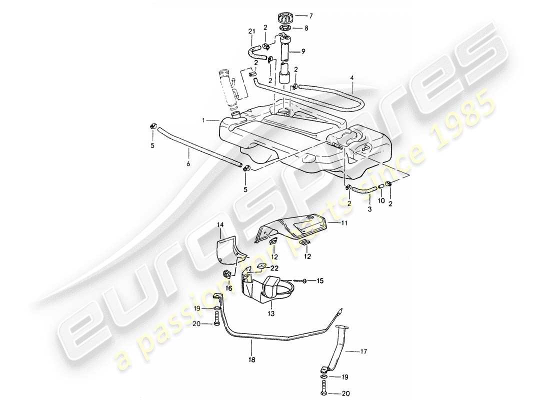 porsche 1995 (968) fuel tank part diagram