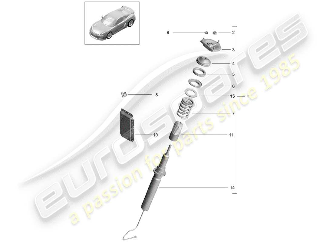 porsche 2016 (981 cayman gt4) vibration damper part diagram