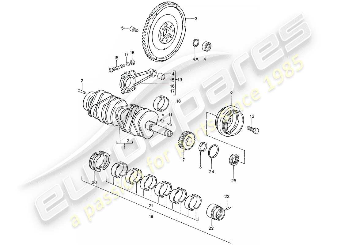 porsche 1988 (959) crankshaft parts diagram