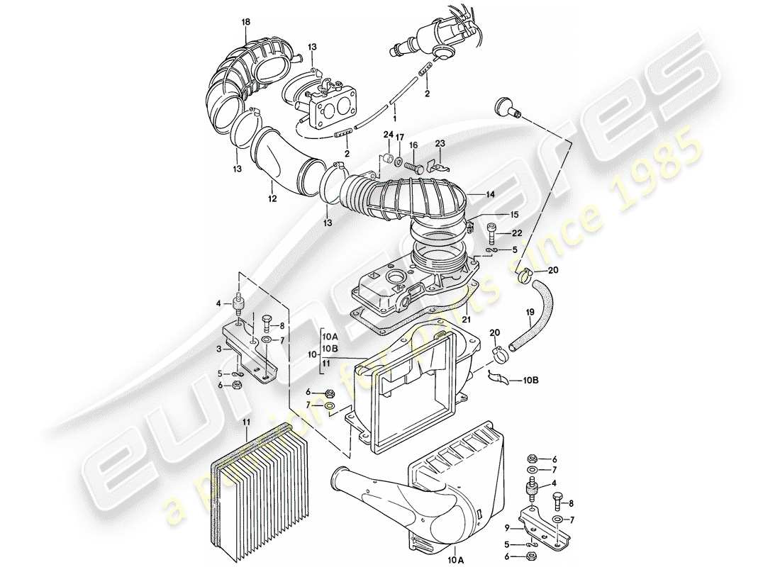 porsche 1978 (924) air cleaner system part diagram