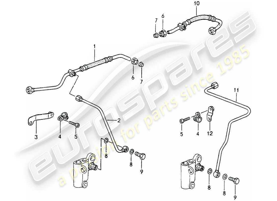 porsche 1989 (964) oil supply - tensioner - chain parts diagram