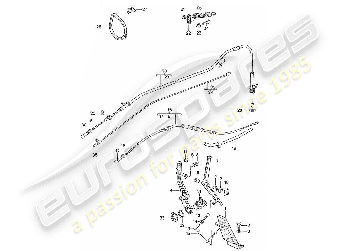 porsche 1988 (928) throttle control parts diagram