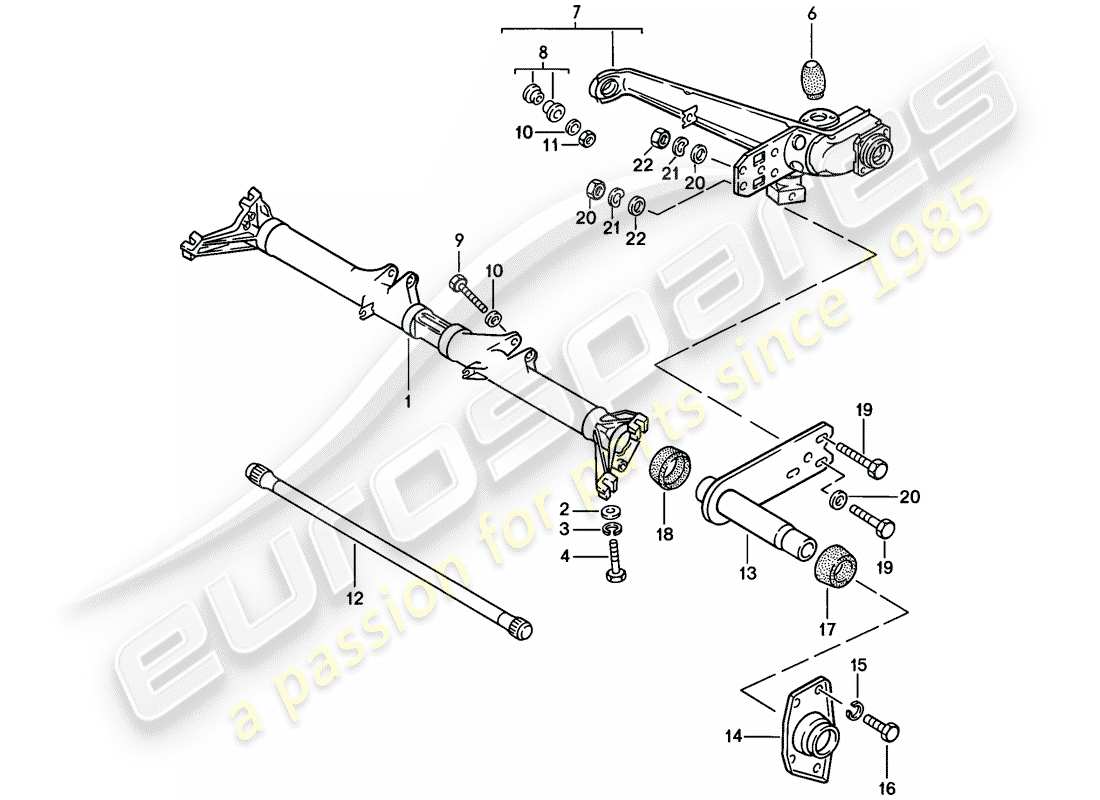 porsche 1976 (924) rear axle carrier - trailing arm parts diagram