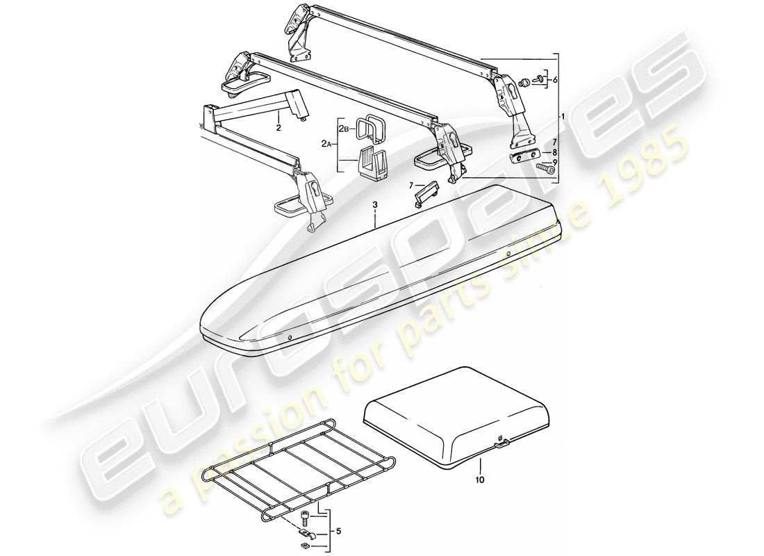 porsche 1979 (928) roof transport system parts diagram