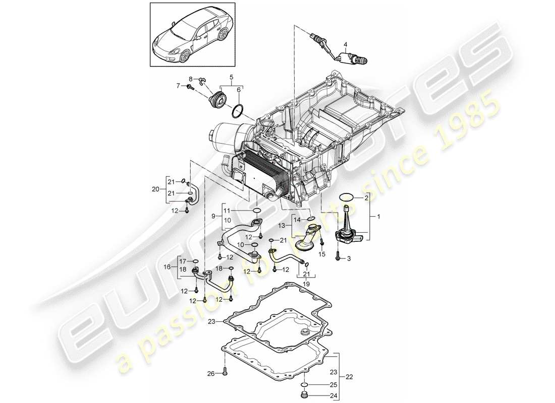 porsche 2011 (panamera 970) intake manifold oil sump part diagram