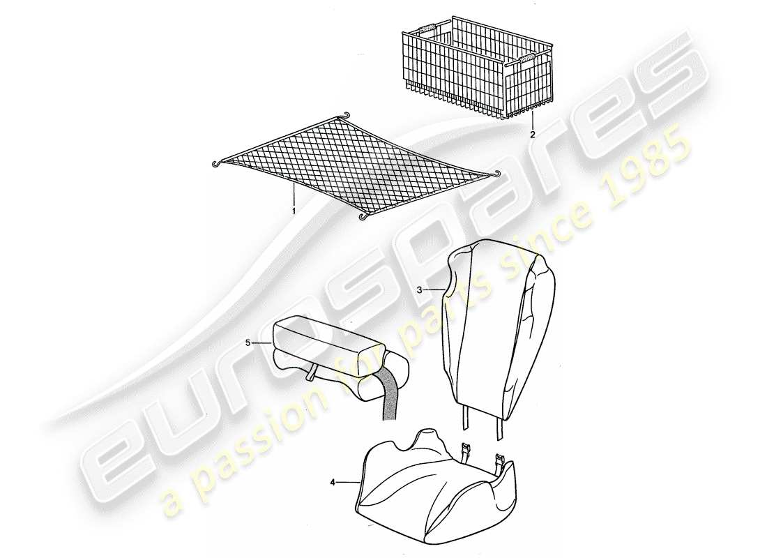 porsche 1993 (968) accessories - child seat part diagram