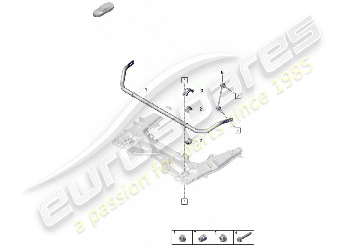 porsche 2019 (718 boxster spyder) anti-roll bar part diagram
