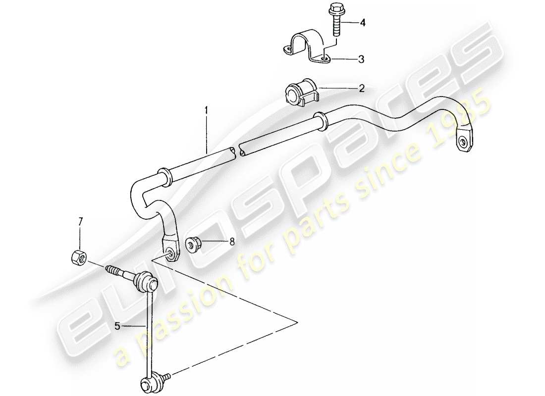 porsche 2002 (986 boxster) anti-roll bar parts diagram