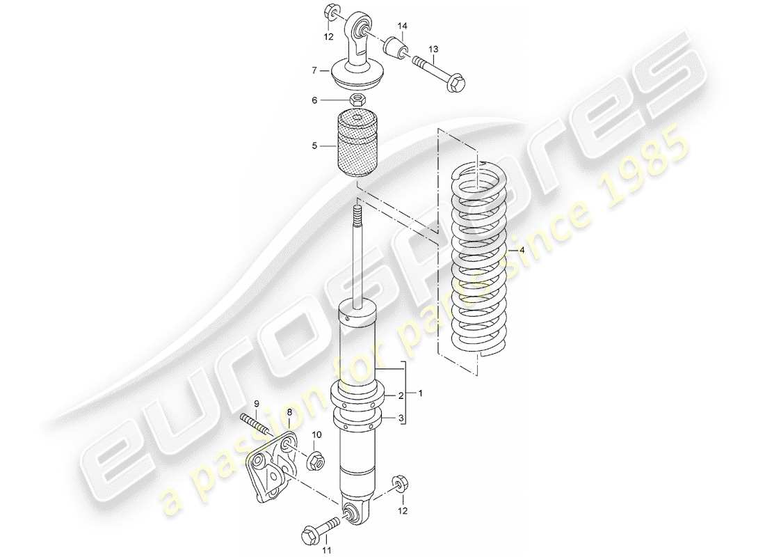 porsche carrera gt (2005) suspension - shock absorber strut - bracket part diagram
