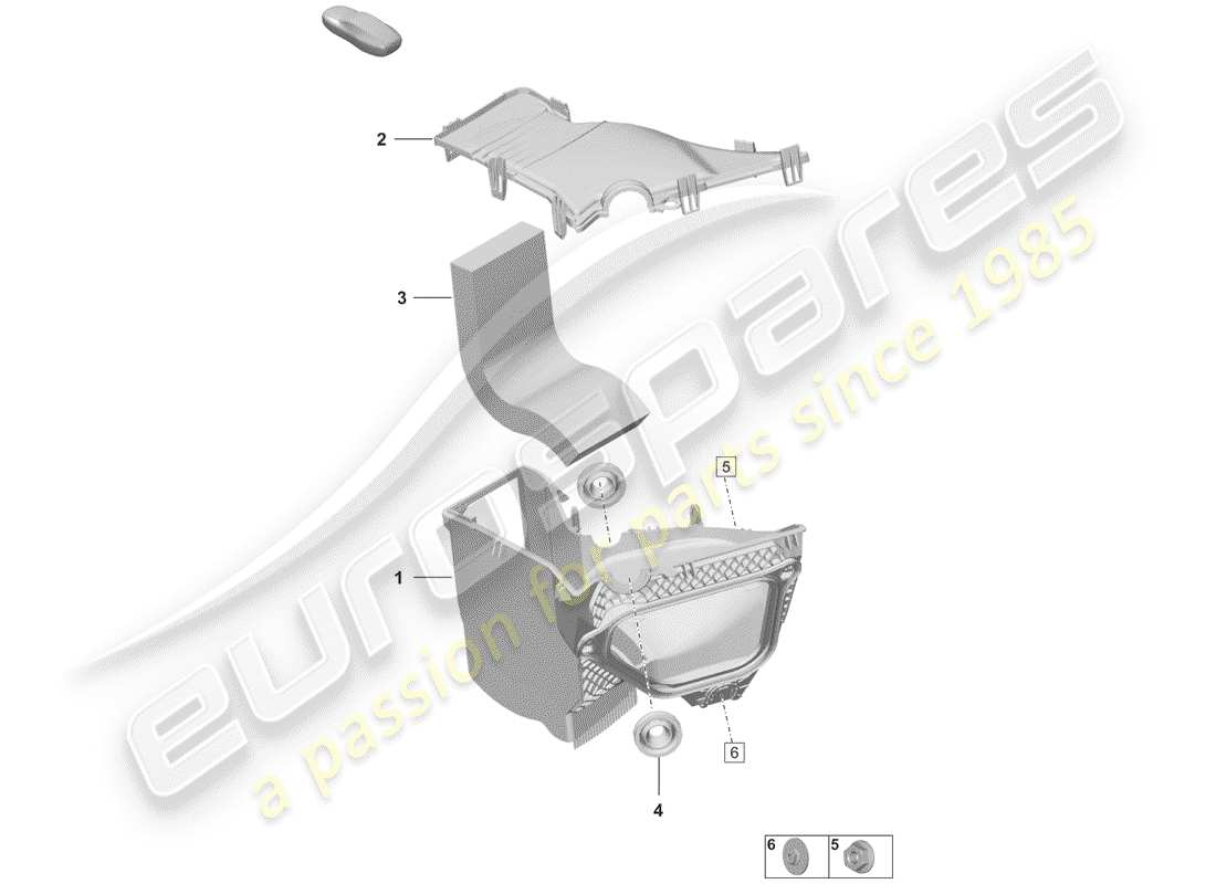 porsche 2020 (992-1) fresh air intake parts diagram