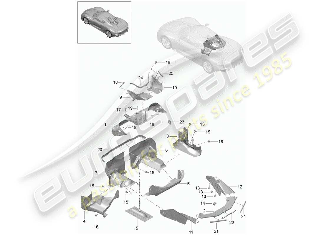 porsche 2015 (918 spyder) exhaust system parts diagram
