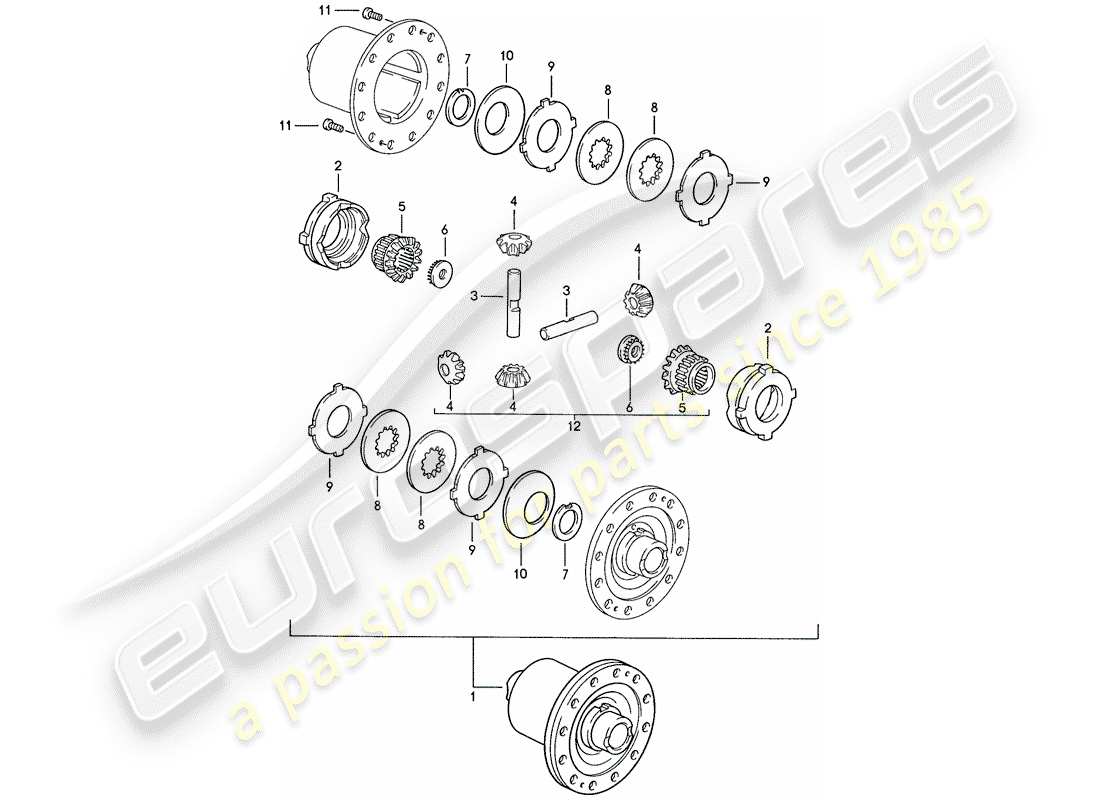 porsche 1988 (928) automatic transmission - limited slip differential - d >> - mj 1989 parts diagram