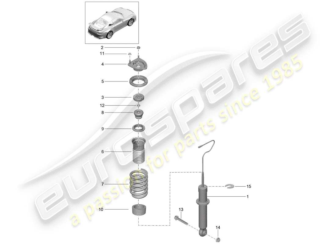 porsche 2016 (991-1 r/gt3/rs) shock absorbers coil spring d >>- mj 2017 part diagram