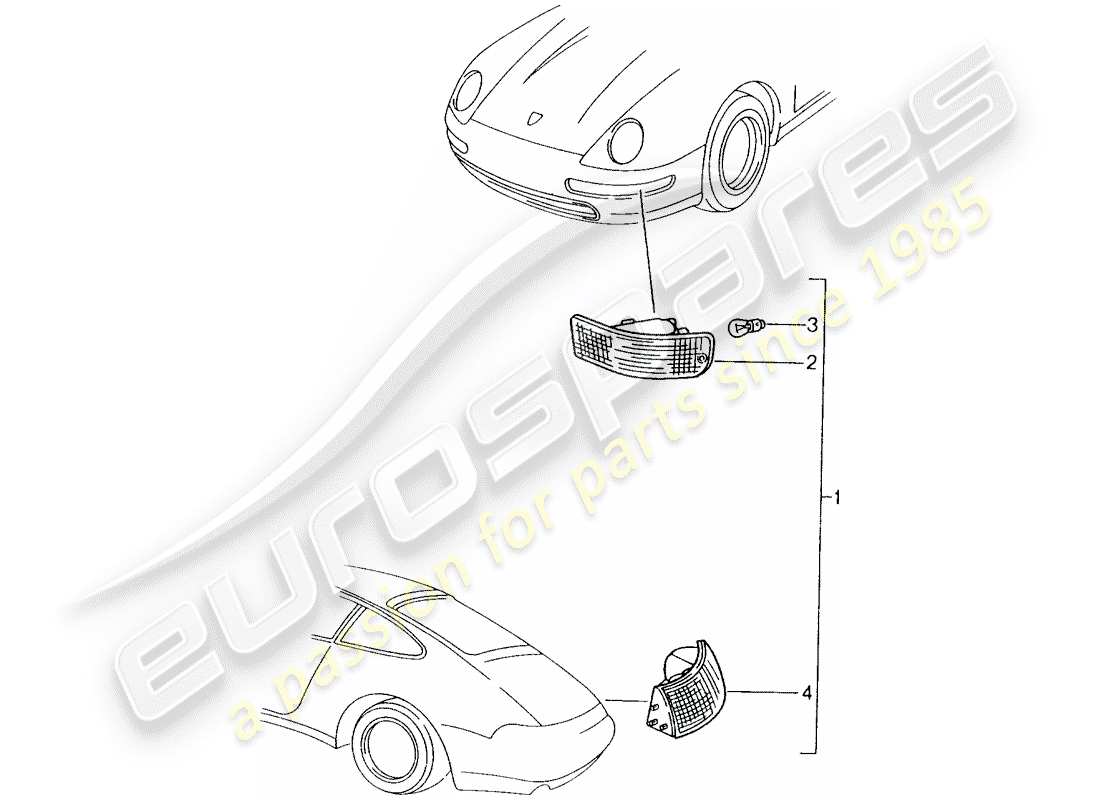 porsche 1999 (tequipment) turn signal parts diagram