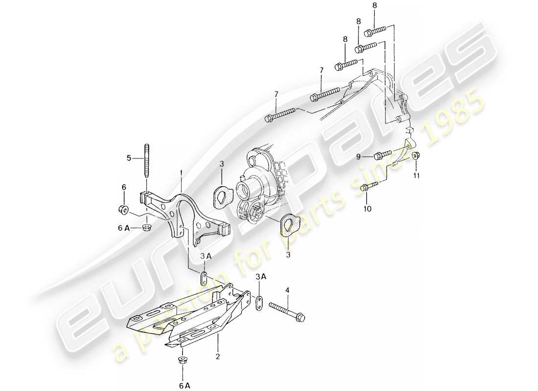 porsche 996 (2001) tiptronic - gearbox mounting - engine - d >> - mj 2001 parts diagram