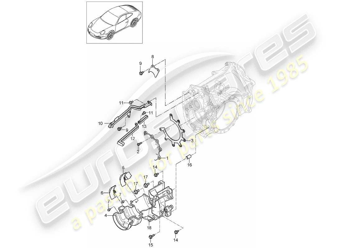 porsche 2012 (997-2) gears and shafts parts diagram