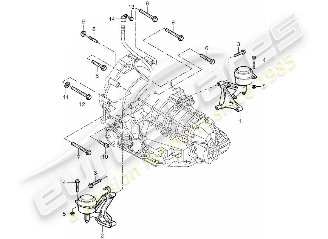 porsche 2007 (987 boxster) tiptronic gearbox mounting fastening screw engine parts diagram