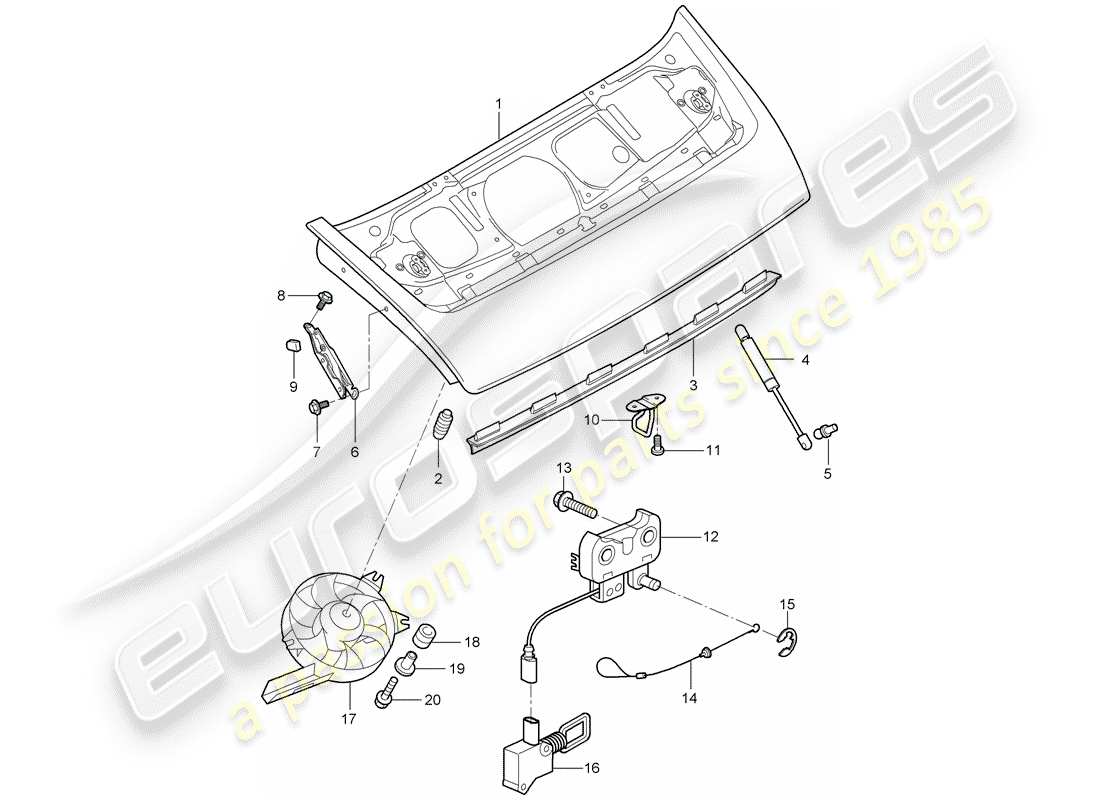porsche 2005 (997-1) cover parts diagram