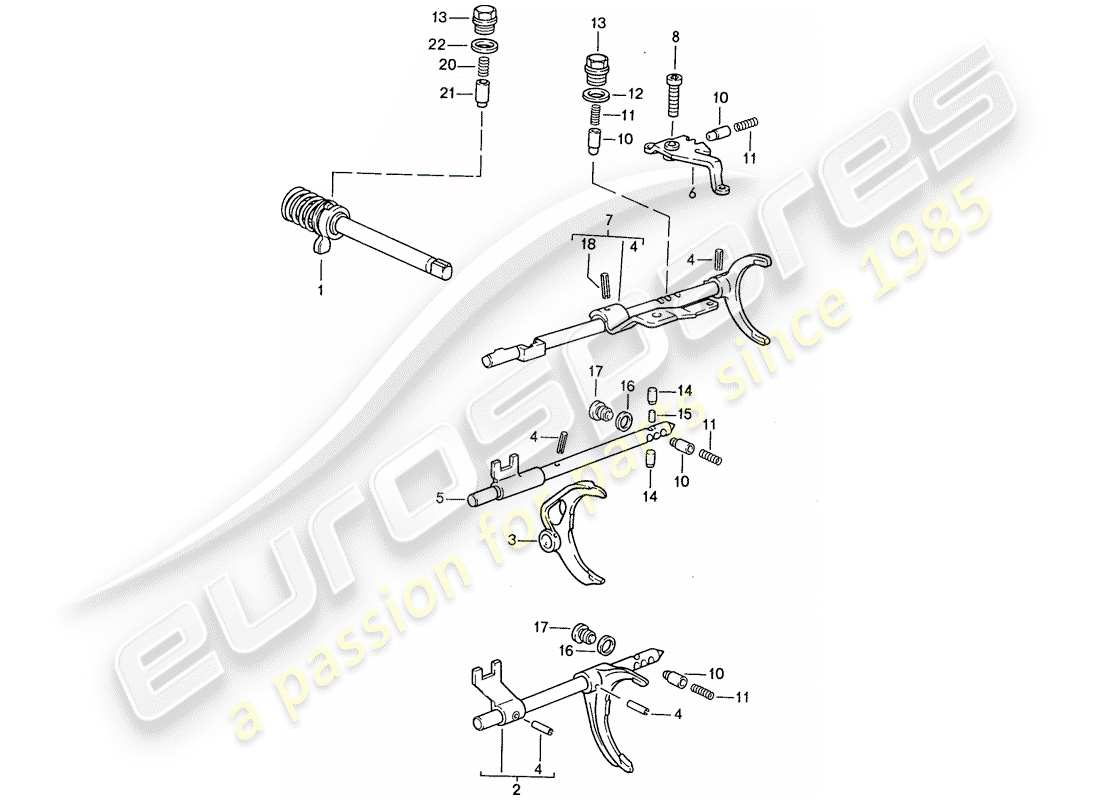 porsche 1989 (944) transmission control - for - manual gearbox parts diagram
