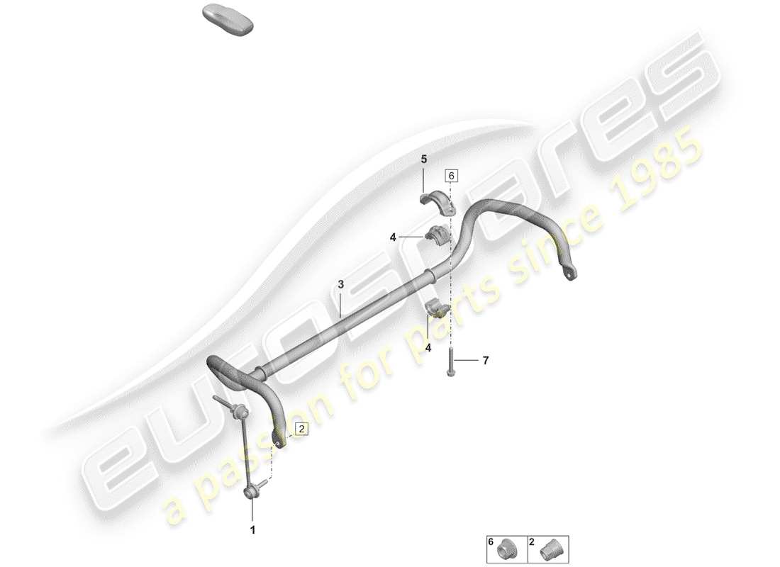 porsche 2019 (992-1) anti-roll bar coupling rod part diagram