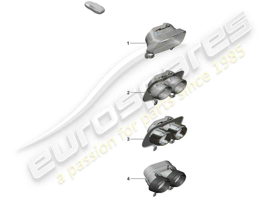 porsche 2019 (992-1) exhaust tail pipe part diagram