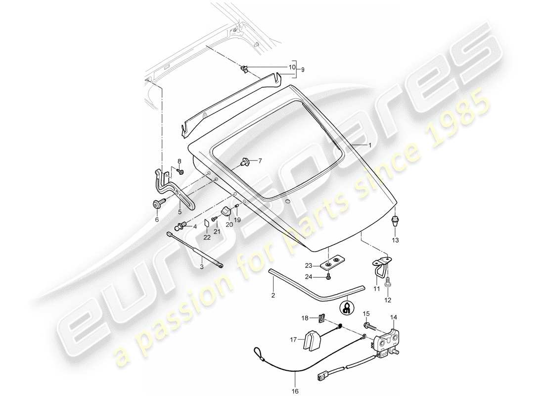 porsche 2012 (987 cayman) cover rear part diagram