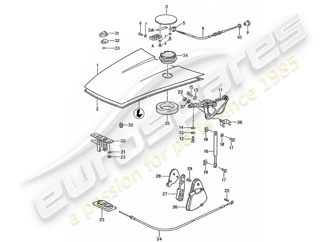 porsche 1987 (959) cover parts diagram
