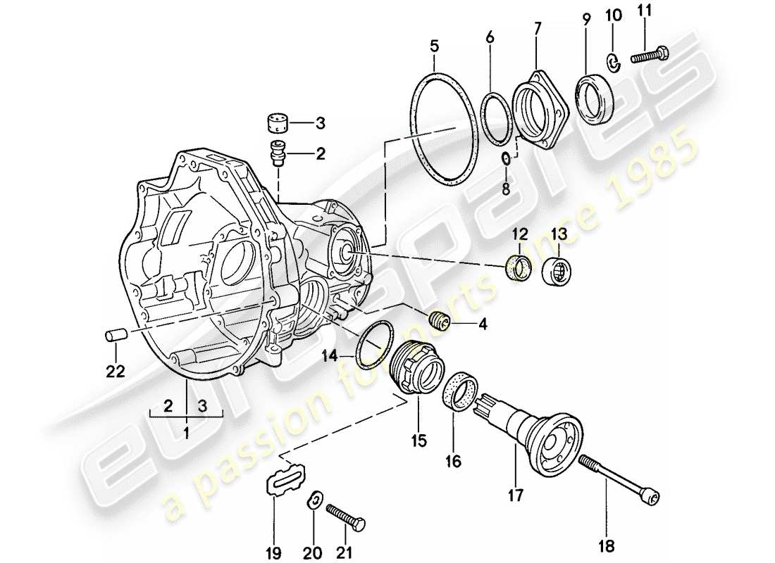 porsche 1983 (944) replacement transmission - final drive housing - automatic transmission parts diagram