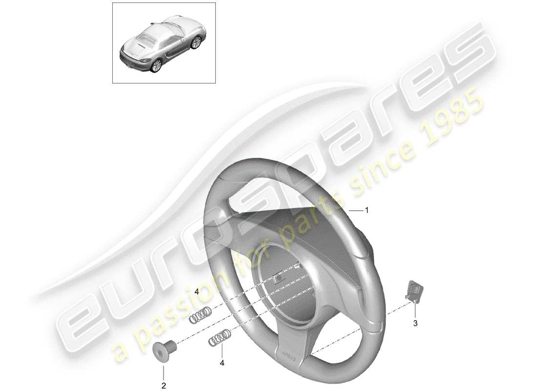 porsche 2016 (981 boxster) steering wheel parts diagram