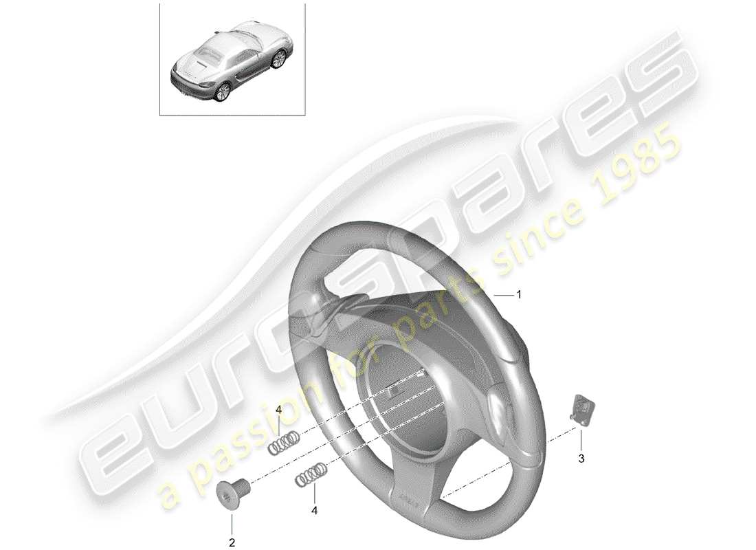 porsche 2013 (981 boxster) steering wheel parts diagram