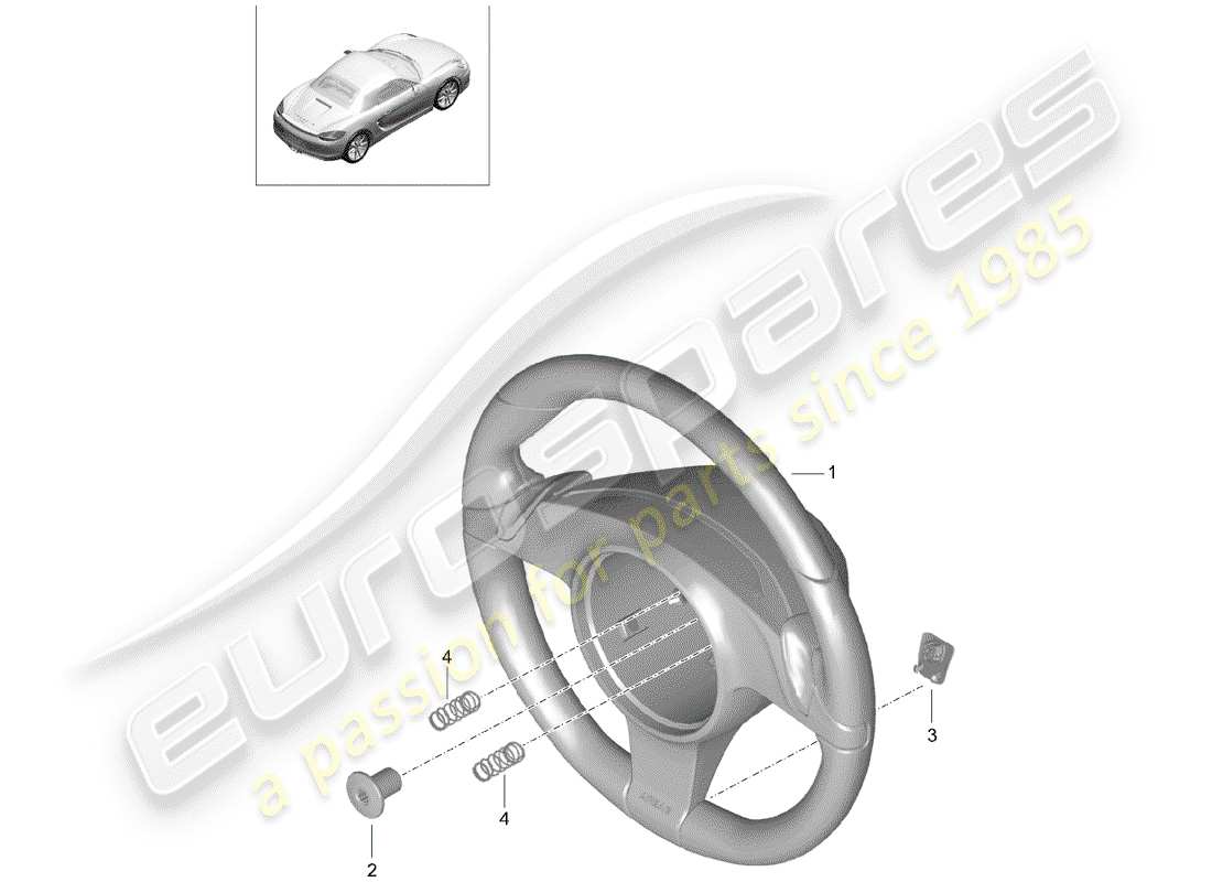 porsche boxster 981 (2013) steering wheels parts diagram