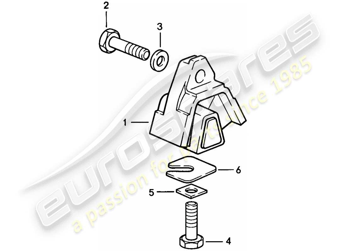 porsche 928 (1985) transmission suspension - manual gearbox part diagram