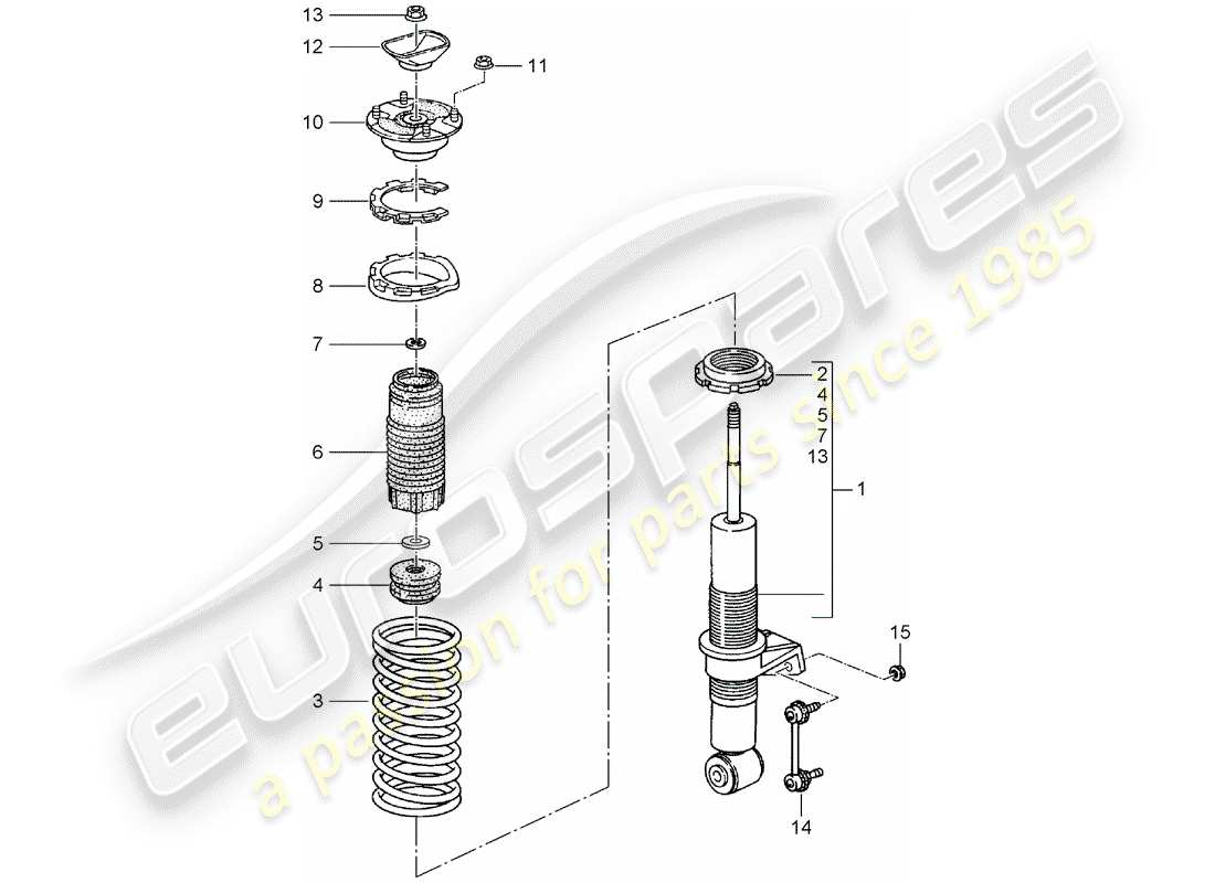 porsche 1994 (993) shock absorber - coil spring - connecting link - new design - see technical information - group 4 - nr. 145/15 - nr. 7/16 - modification - accessories - attention parts diagram