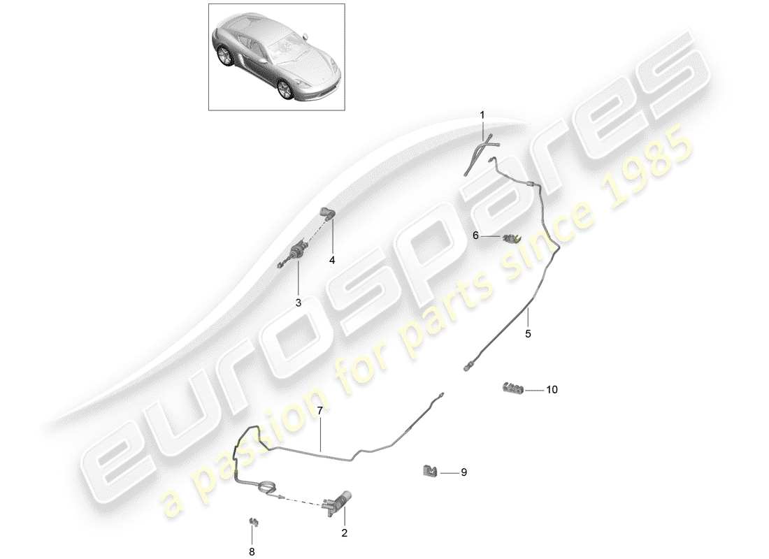 porsche 2017 (718 cayman) hydraulic coupling actuation clutch master cylinder clutch slave cylinder part diagram