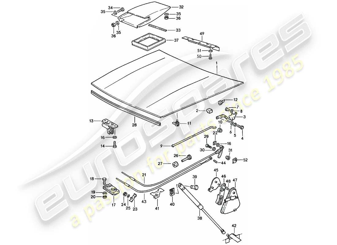 porsche 1984 (924) cover part diagram