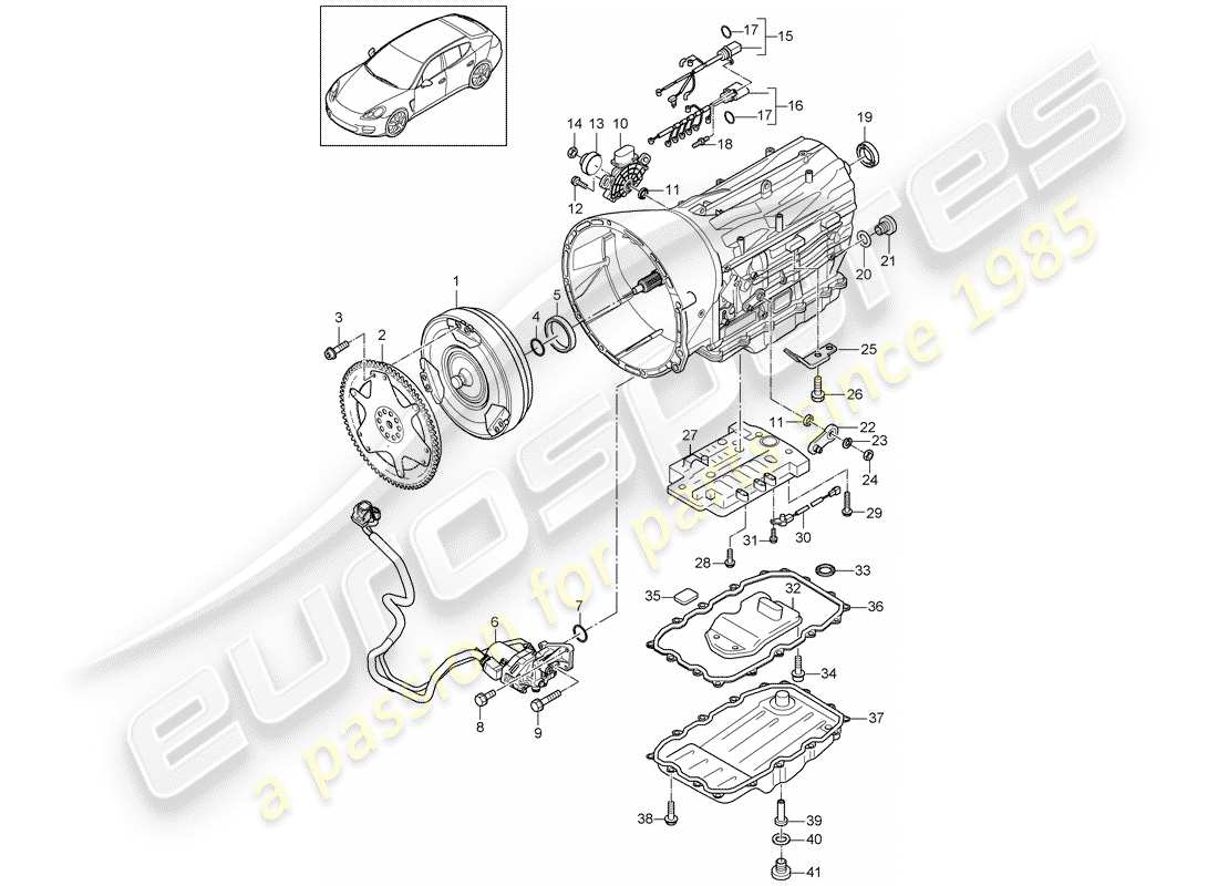 porsche 2015 (panamera 970) gearbox tiptronic individual parts part diagram