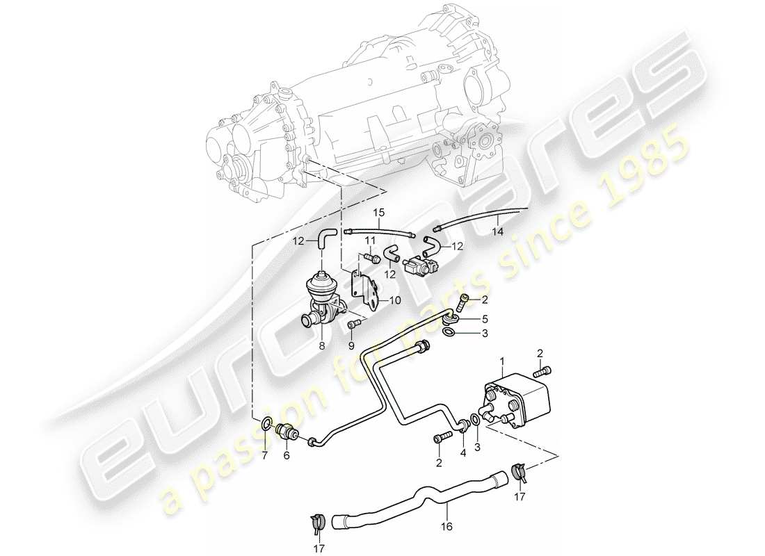 porsche 2001 (996 turbo / gt2) tiptronic part diagram