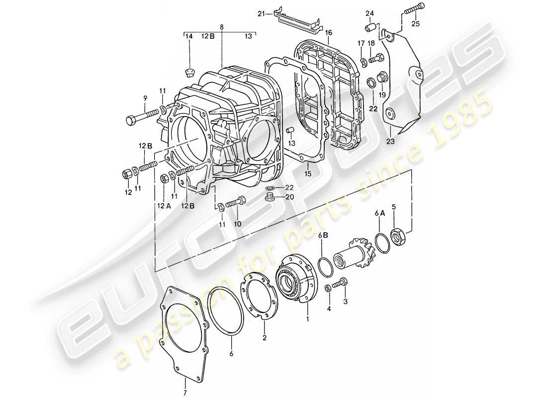 porsche 1988 (928) automatic transmission - differential 1 parts diagram