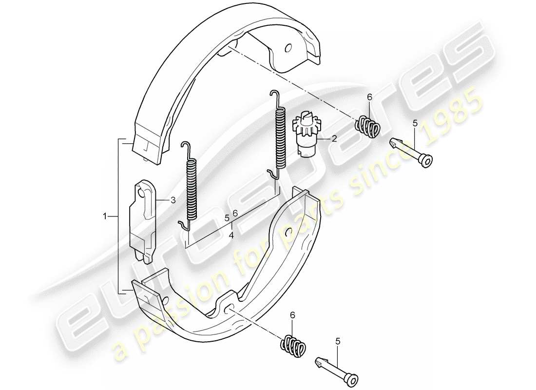 porsche 2008 (cayenne e1 9pa) foot operated parking brake part diagram