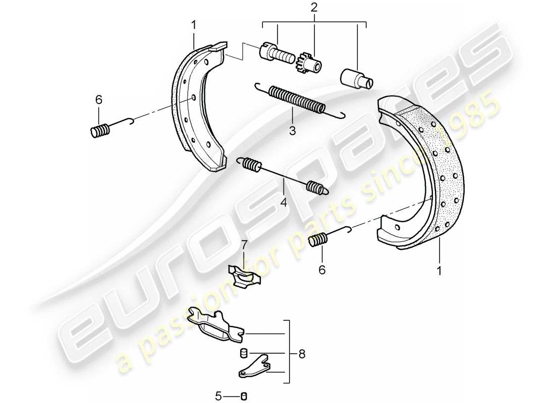 porsche 2009 (997-2 gt3) handbrake parts diagram