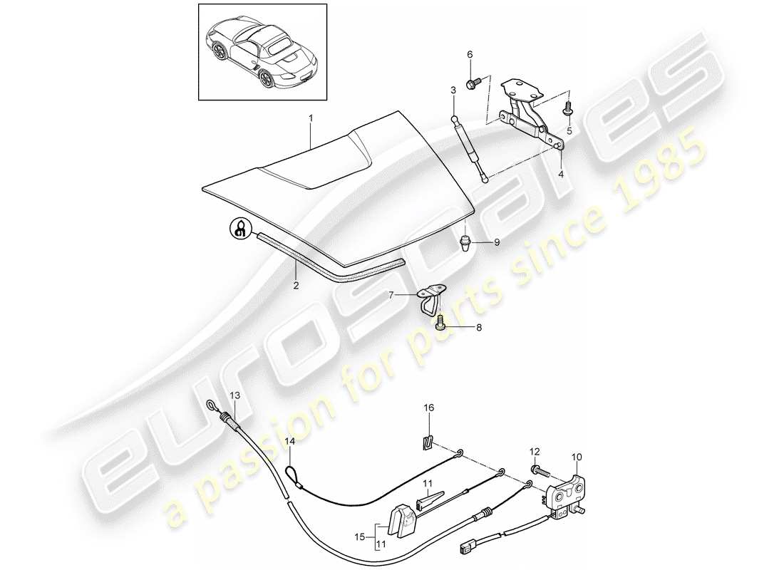 porsche 2009 (987 boxster) cover rear parts diagram
