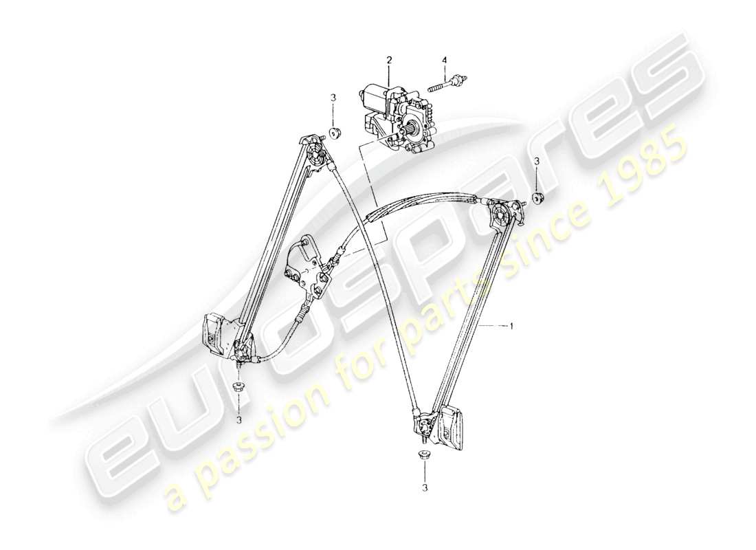 porsche 1997 (986 boxster) window regulator part diagram