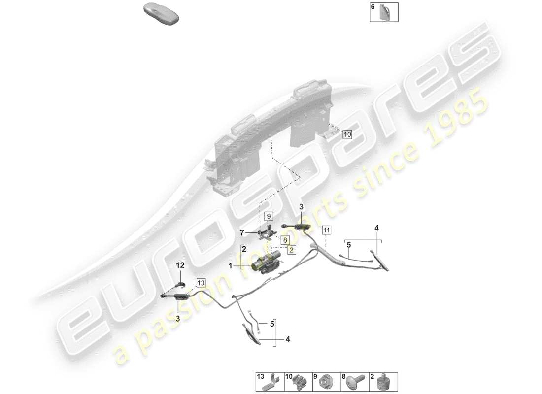porsche 2020 (992-1) drive unit hydraulic system for actuating convertible roof parts diagram